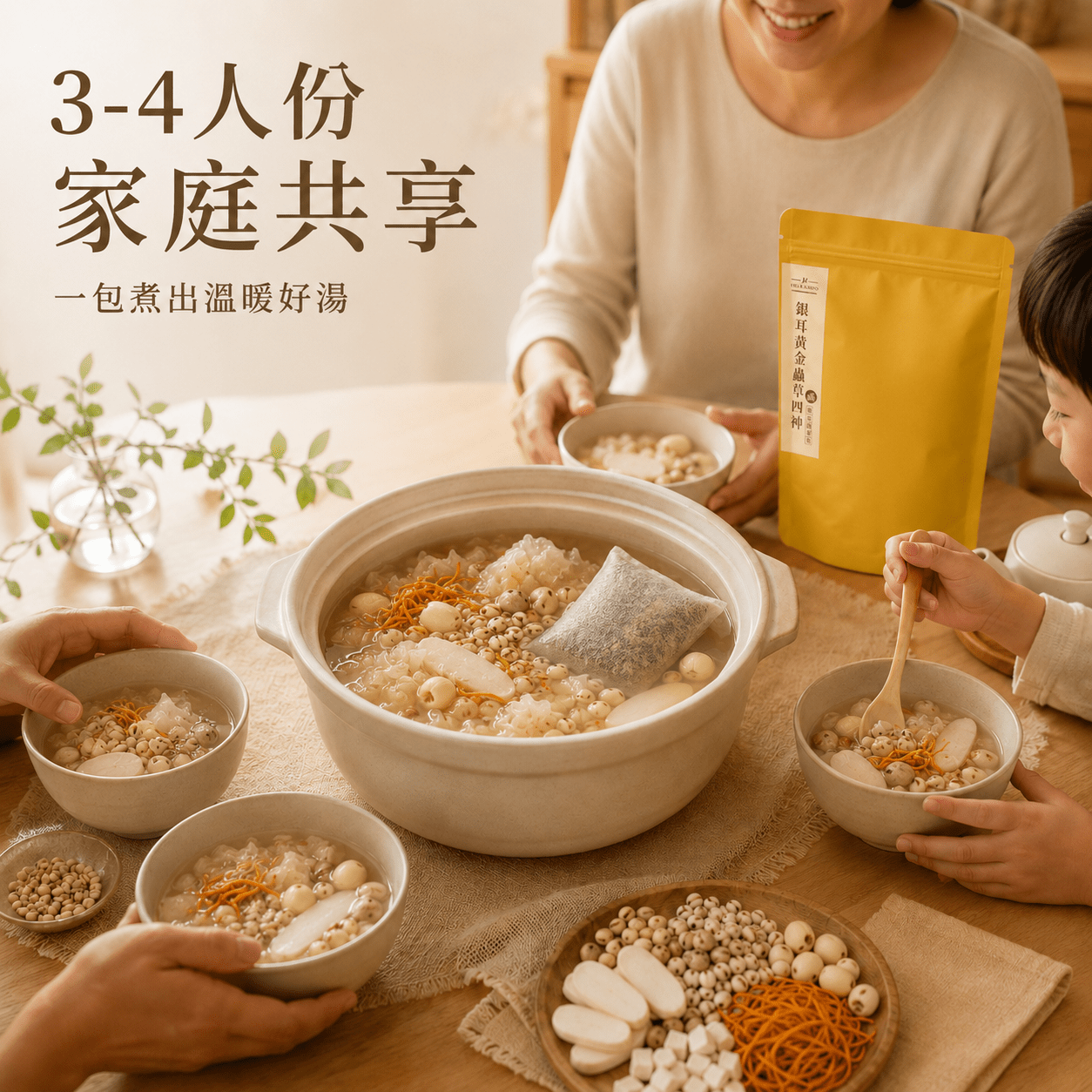 【御醫本草DR.S KAMPO】極.銀耳黃金蟲草四神湯湯料包︱經典四神再升級!黃金蟲草×白木耳×玉竹,專家特調配方(220g/3-4人份):圖片 5